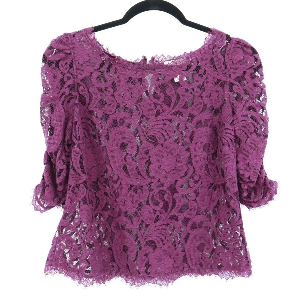 Sundance Lace Top Womens XS Purple Witchy Dark Feminine Boho Event Date Night